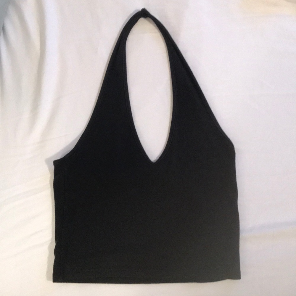 Brandy Melville black halter crop